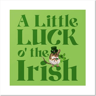 A Little Luck St Patricks Day Mouse Posters and Art